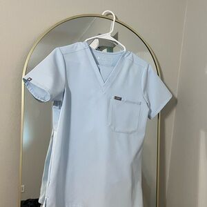 COPY - Blue skies figs scrub set and fern scrub bottoms